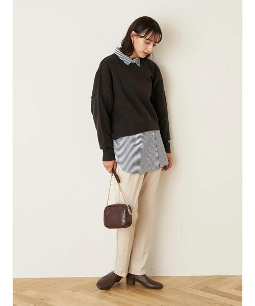 earth music&ecology（アースミュージックアンドエコロジー）の「エアリーショートニット ＊（ニット/セーター・レディース・チャコールグレー/イエロー/アイボリー/ラベンダー/ベージュ・FREE）」の11枚目の写真