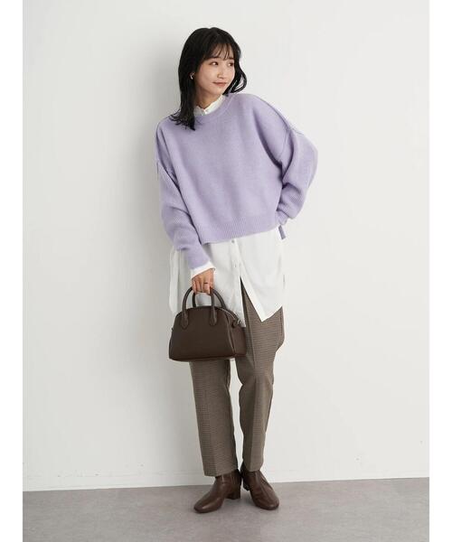 earth music&ecology（アースミュージックアンドエコロジー）の「エアリーショートニット ＊（ニット/セーター・レディース・チャコールグレー/イエロー/アイボリー/ラベンダー/ベージュ・FREE）」の15枚目の写真