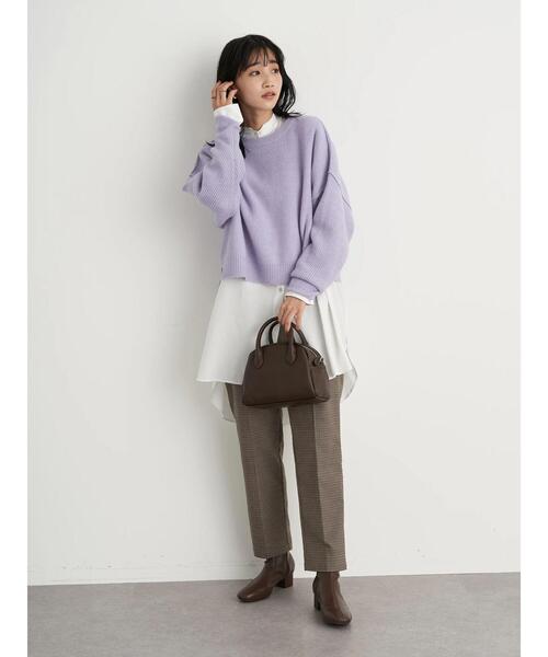 earth music&ecology（アースミュージックアンドエコロジー）の「エアリーショートニット ＊（ニット/セーター・レディース・チャコールグレー/イエロー/アイボリー/ラベンダー/ベージュ・FREE）」の16枚目の写真