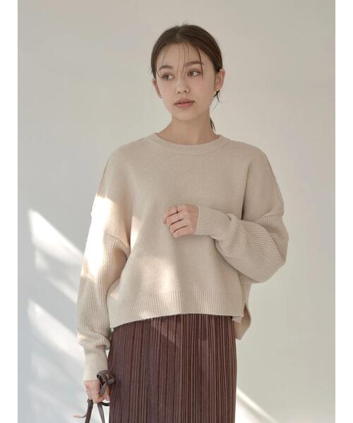 earth music&ecology（アースミュージックアンドエコロジー）の「エアリーショートニット ＊（ニット/セーター・レディース・チャコールグレー/イエロー/アイボリー/ラベンダー/ベージュ・FREE）」の19枚目の写真