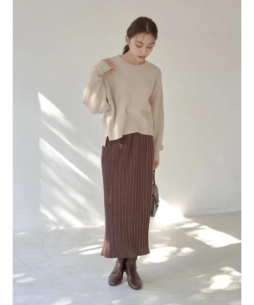 earth music&ecology（アースミュージックアンドエコロジー）の「エアリーショートニット ＊（ニット/セーター・レディース・チャコールグレー/イエロー/アイボリー/ラベンダー/ベージュ・FREE）」の21枚目の写真