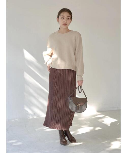 earth music&ecology（アースミュージックアンドエコロジー）の「エアリーショートニット ＊（ニット/セーター・レディース・チャコールグレー/イエロー/アイボリー/ラベンダー/ベージュ・FREE）」の22枚目の写真