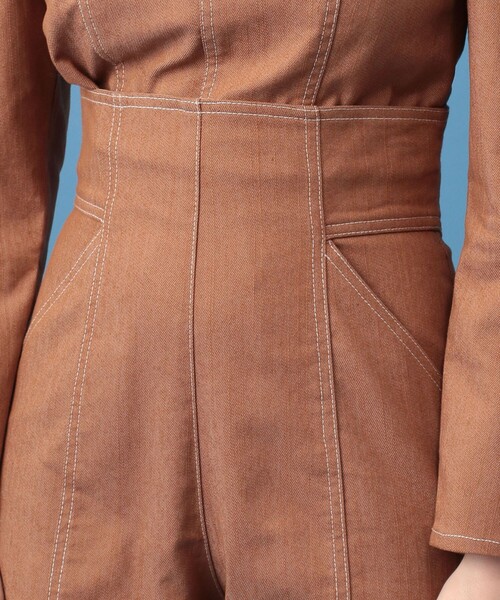 ME COUTURE（ミークチュール）の「セパレートオールインワン（その他パンツ・レディース・ブラウン/インディゴブルー・0/1）」の5枚目の写真