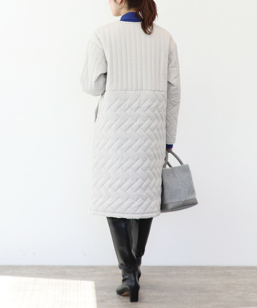 Three Four Time（ｽﾘｰﾌｫｰﾀｲﾑ）の「パターンMIXキルティングコート（その他アウター・レディース・ブラック/グレー/カーキ/ベージュ・FREE）」の8枚目の写真