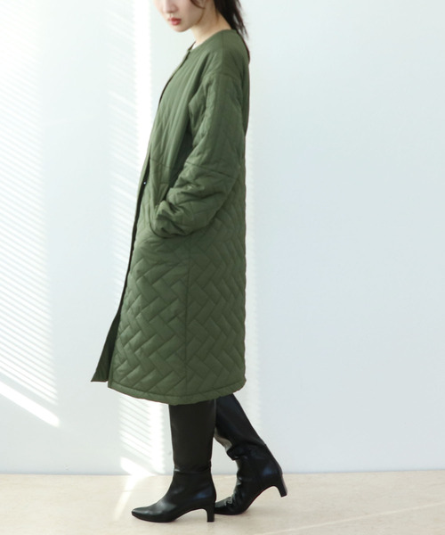 Three Four Time（ｽﾘｰﾌｫｰﾀｲﾑ）の「パターンMIXキルティングコート（その他アウター・レディース・ブラック/グレー/カーキ/ベージュ・FREE）」の16枚目の写真