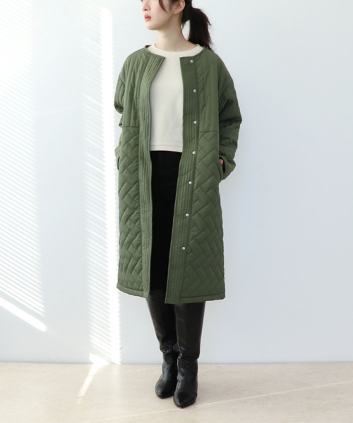 Three Four Time（ｽﾘｰﾌｫｰﾀｲﾑ）の「パターンMIXキルティングコート（その他アウター・レディース・ブラック/グレー/カーキ/ベージュ・FREE）」の18枚目の写真