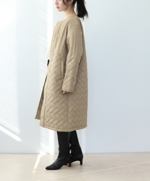 Three Four Time（ｽﾘｰﾌｫｰﾀｲﾑ）の「パターンMIXキルティングコート（その他アウター・レディース・ブラック/グレー/カーキ/ベージュ・FREE）」の13枚目の写真