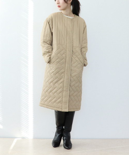 Three Four Time（ｽﾘｰﾌｫｰﾀｲﾑ）の「パターンMIXキルティングコート（その他アウター・レディース・ブラック/グレー/カーキ/ベージュ・FREE）」の14枚目の写真