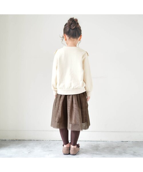 apres les cours（アプレレクール）の「チュールスカッツ 9分丈（スカート・キッズ・ブラウン/ライトグレー・80/100/130/120/110/90）」の20枚目の写真