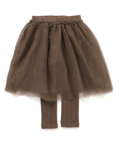 apres les cours（アプレレクール）の「チュールスカッツ 9分丈（スカート・キッズ・ブラウン/ライトグレー・80/100/130/120/110/90）」の11枚目の写真