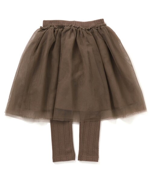 apres les cours（アプレレクール）の「チュールスカッツ 9分丈（スカート・キッズ・ブラウン/ライトグレー・80/100/130/120/110/90）」の9枚目の写真