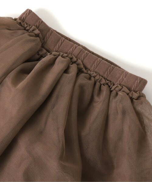 apres les cours（アプレレクール）の「チュールスカッツ 9分丈（スカート・キッズ・ブラウン/ライトグレー・80/100/130/120/110/90）」の7枚目の写真