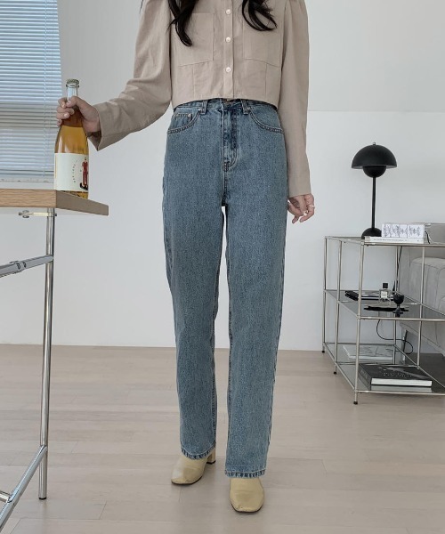 mood for a day（ムードフォーアデイ）の「waggy denim / ハイウエストストレートデニム（デニムパンツ・レディース・ブルー・SMALL/MEDIUM）」の8枚目の写真