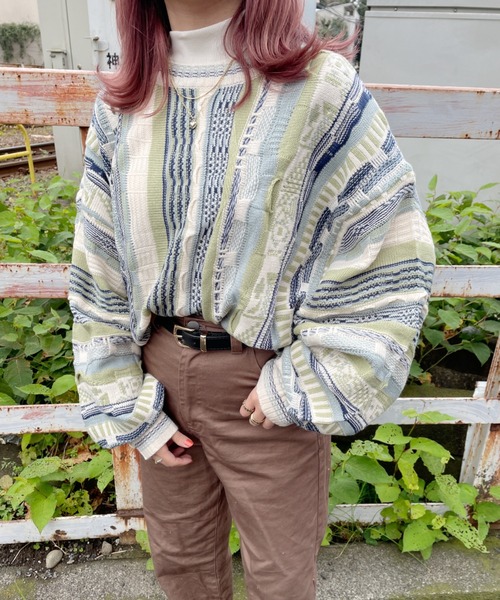 nemne store(ネンネストア)の「紅葉狩りに出かけるクージーフウニット(ニット/セーター・レディース・ブラック/グリーン/アイボリー・フリー)」の7枚目の写真