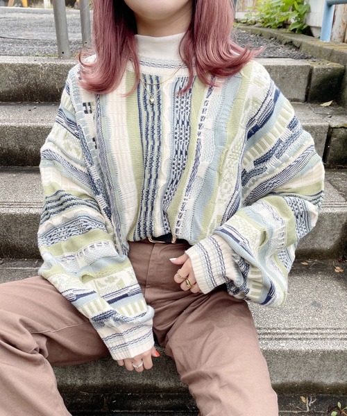 nemne store(ネンネストア)の「紅葉狩りに出かけるクージーフウニット(ニット/セーター・レディース・ブラック/グリーン/アイボリー・フリー)」の8枚目の写真