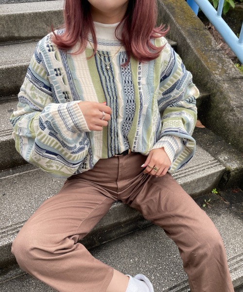 nemne store(ネンネストア)の「紅葉狩りに出かけるクージーフウニット(ニット/セーター・レディース・ブラック/グリーン/アイボリー・フリー)」の11枚目の写真