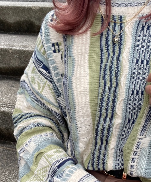 nemne store(ネンネストア)の「紅葉狩りに出かけるクージーフウニット(ニット/セーター・レディース・ブラック/グリーン/アイボリー・フリー)」の12枚目の写真