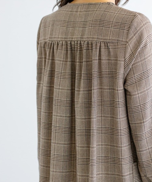 STYLE DELI(スタイルデリ)の「【LUXE】グレンチェック柄プリーツ切替ワンピース(ワンピース・レディース・ブラックミックス/ブラウン系その他・01/02)」の16枚目の写真