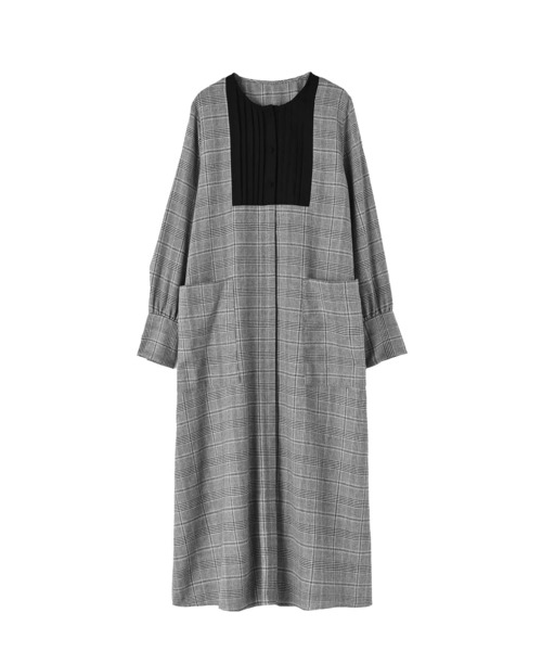 STYLE DELI(スタイルデリ)の「【LUXE】グレンチェック柄プリーツ切替ワンピース(ワンピース・レディース・ブラックミックス/ブラウン系その他・01/02)」の17枚目の写真