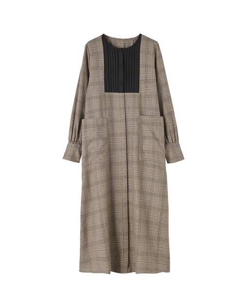 STYLE DELI(スタイルデリ)の「【LUXE】グレンチェック柄プリーツ切替ワンピース(ワンピース・レディース・ブラックミックス/ブラウン系その他・01/02)」の18枚目の写真