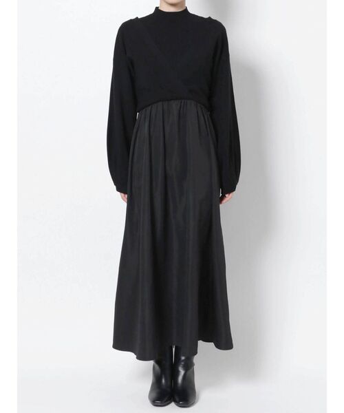 ELENDEEK（エレンディーク）の「カーディガンレイヤードライクドッキングワンピース（ワンピース・レディース・ブラック/グレー/ライトベージュ・01/02）」の12枚目の写真