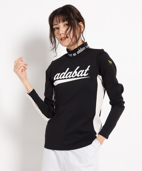 adabat(アダバット)の「◆モックネック長袖シャツ NEWスタンダードシリーズ(Tシャツ/カットソー・レディース・ブラック・38/42/36/40)」の1枚目の写真