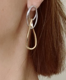 ひねりリング配色ピアス