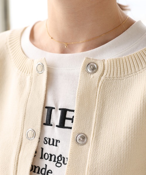 one after another NICE CLAUP(ワンアフターアナザーナイスクラップ)の「WEB限定 スナップボタンカーディガン(カーディガン/ボレロ・レディース・オフホワイト/ホワイト系その他/ブラック/ブルーグレー・FREE)」の11枚目の写真