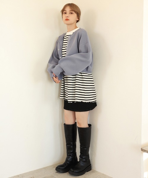 one after another NICE CLAUP(ワンアフターアナザーナイスクラップ)の「WEB限定 スナップボタンカーディガン(カーディガン/ボレロ・レディース・オフホワイト/ホワイト系その他/ブラック/ブルーグレー・FREE)」の18枚目の写真