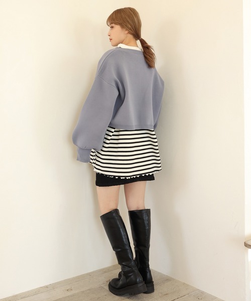 one after another NICE CLAUP(ワンアフターアナザーナイスクラップ)の「WEB限定 スナップボタンカーディガン(カーディガン/ボレロ・レディース・オフホワイト/ホワイト系その他/ブラック/ブルーグレー・FREE)」の19枚目の写真