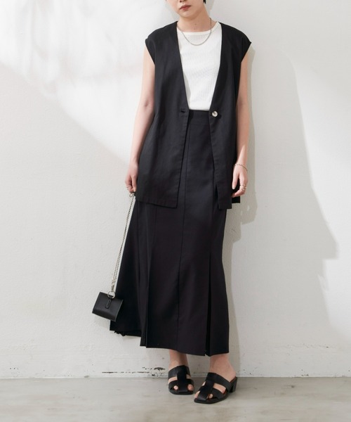 Aunt Marie's（アントマリーズ）の「リネンスリーブレスジレ（ベスト・レディース・ブラック/ブラウン/ナチュラル・FREE）」の22枚目の写真