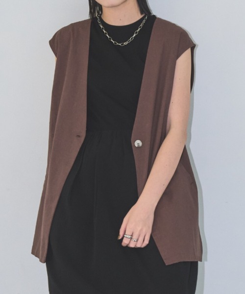 Aunt Marie's（アントマリーズ）の「リネンスリーブレスジレ（ベスト・レディース・ブラック/ブラウン/ナチュラル・FREE）」の18枚目の写真
