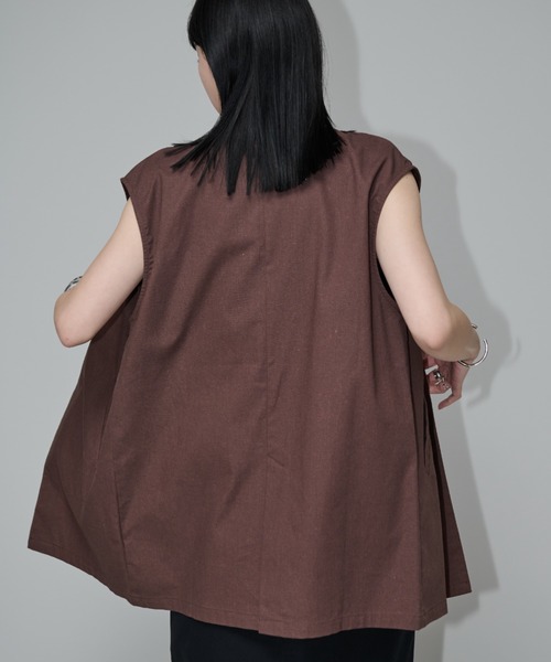 Aunt Marie's（アントマリーズ）の「リネンスリーブレスジレ（ベスト・レディース・ブラック/ブラウン/ナチュラル・FREE）」の13枚目の写真