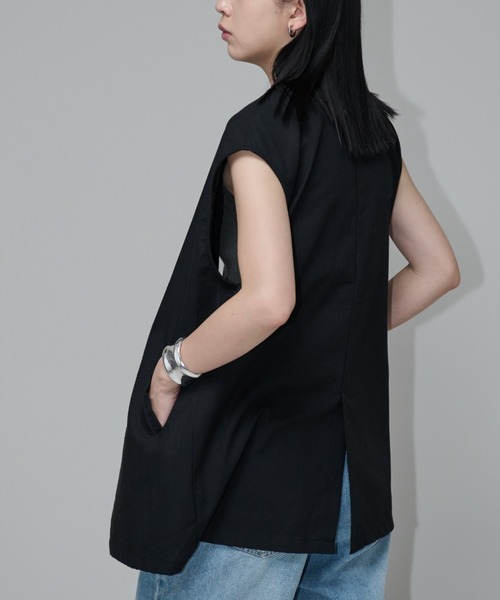 Aunt Marie's（アントマリーズ）の「リネンスリーブレスジレ（ベスト・レディース・ブラック/ブラウン/ナチュラル・FREE）」の8枚目の写真