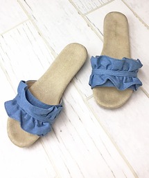 LibertyDoll（リバティードール）の「Liberty Doll / 低反発のもっちりクッション 美シルエットフリルサンダル(4055)（サンダル）」