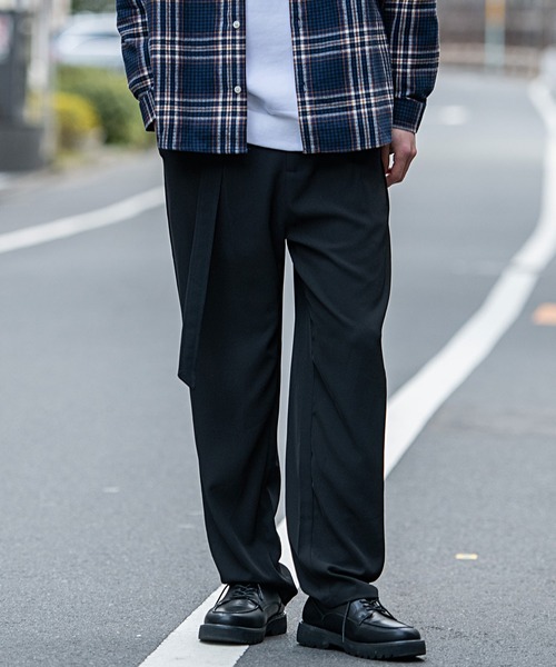 SILVER BULLET(シルバーバレット)の「『CavariA/キャバリア』ベルト付きワイドパンツ(その他パンツ・メンズ・ブルー/ブラック/ベージュ/ダークグレー・M/L)」の2枚目の写真