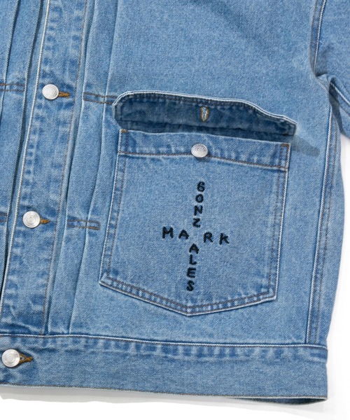(What it isNt)ART BY MARKGONZALES(ワットイットイズント)の「(What it isNt)/ホワットイットイズント ART BY MARKGONZALES TRACKER JACKET(デニムジャケット・メンズ・ライトインディゴブルー・LARGE/MEDIUM)」の7枚目の写真