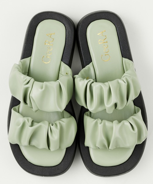 GeeRA（ジーラ）の「シャーリングダブルベルトサンダル（サンダル・レディース・ブラック/アイボリー/グリーン/パープル・MEDIUM/X-LARGE/SMALL/LARGE）」の16枚目の写真