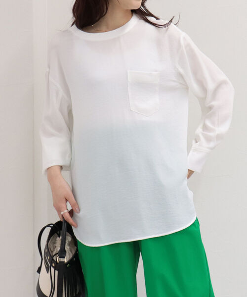 fredy emue(フレディエミュ)の「ジョーゼットTシャツブラウス(シャツ/ブラウス・レディース・チャコールグレー/ベージュ/オフホワイト/カーキ・38)」の8枚目の写真