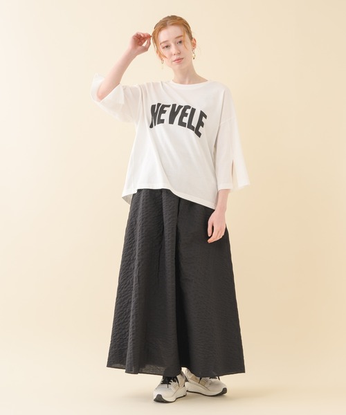 CLOCHE(クロシェ)の「cloche 袖スリットロゴT(Tシャツ/カットソー・レディース・ホワイト/ライトブルー/ネイビー・FREE)」の6枚目の写真