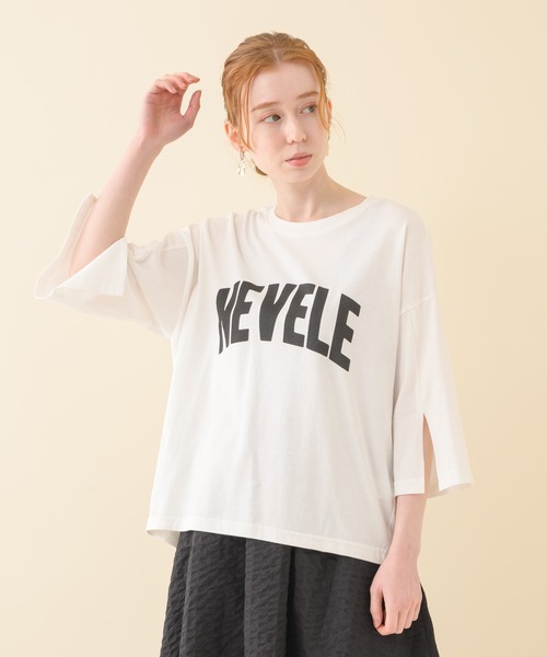 CLOCHE(クロシェ)の「cloche 袖スリットロゴT(Tシャツ/カットソー・レディース・ホワイト/ライトブルー/ネイビー・FREE)」の9枚目の写真