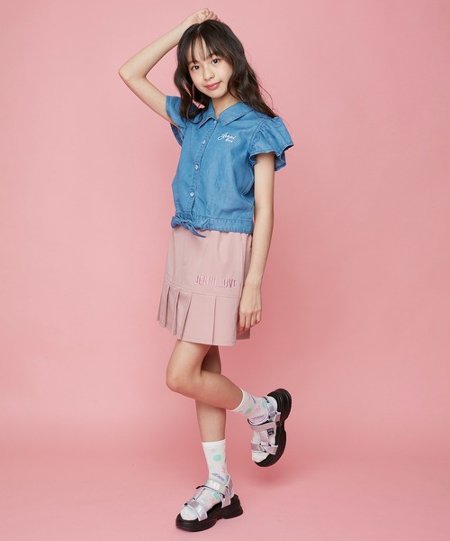 JENNI love(ジェニィラブ)の「プリーツ切替えスカパン(その他パンツ・キッズ・ピンク/ブラック/サックスブルー・150cm/130cm/140cm/160cm)」の22枚目の写真