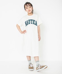 NAUTICA（ノーティカ）の「【NAUTICA/ノーティカ】サテンアップリケロゴ半袖ワンピース（ワンピース・キッズ）」