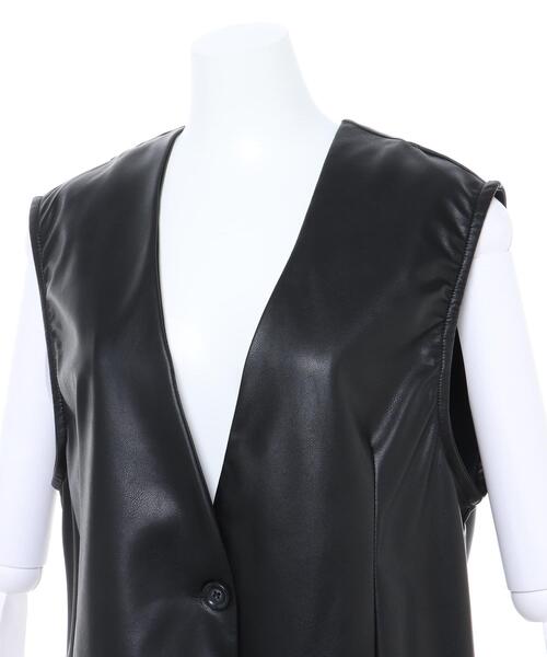 INGNI（イング）の「フェイクレザー／ジレ（ミリタリージャケット・レディース・ブラック・M）」の5枚目の写真