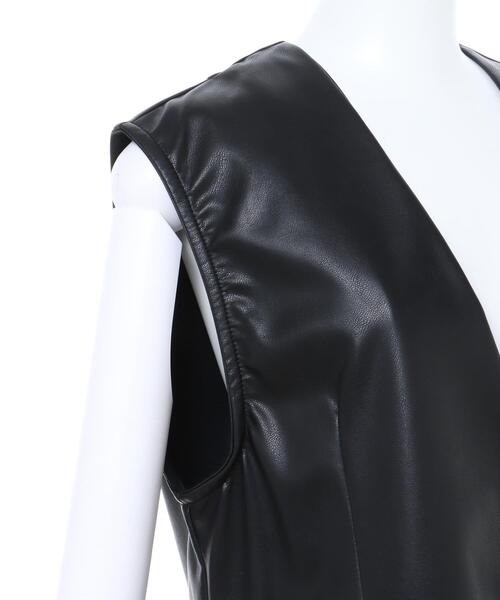 INGNI（イング）の「フェイクレザー／ジレ（ミリタリージャケット・レディース・ブラック・M）」の6枚目の写真