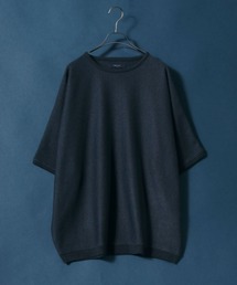 Milan Rib Drape Dolman Knit Pullover/ミラノリブ ドレープ ドルマンスリーブ 5分袖 ニットプルオーバー