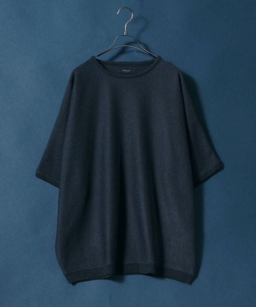 ANPAS（アンパス）の「Milan Rib Drape Dolman Knit Pullover/ミラノリブ ドレープ ドルマンスリーブ 5分袖 ニットプルオーバー（ニット/セーター・メンズ・チャコールグレー/ライトグレー/ブラック/ベージュ/パープル/ネイビー/ブラウン/ピンク/オレンジ/ブルー/グリーン/マスタード/ブラウン系その他/ナチュラル/ブルーグリーン/ワイン・M/L）」の10枚目の写真