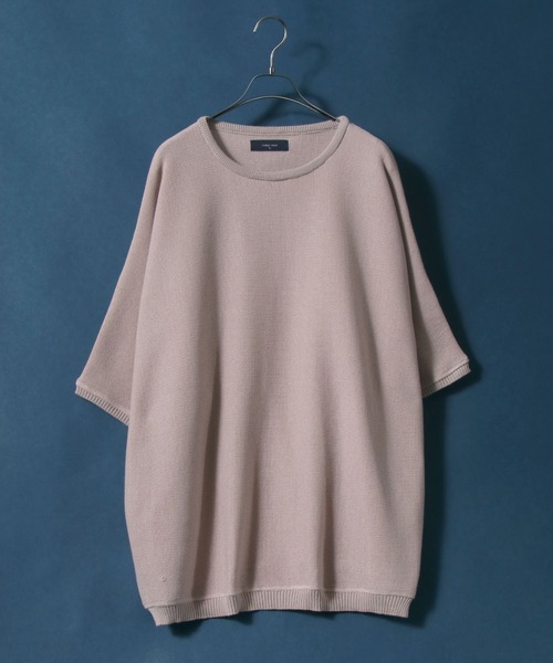 ANPAS（アンパス）の「Milan Rib Drape Dolman Knit Pullover/ミラノリブ ドレープ ドルマンスリーブ 5分袖 ニットプルオーバー（ニット/セーター・メンズ・チャコールグレー/ライトグレー/ブラック/ベージュ/パープル/ネイビー/ブラウン/ピンク/オレンジ/ブルー/グリーン/マスタード/ブラウン系その他/ナチュラル/ブルーグリーン/ワイン・M/L）」の14枚目の写真