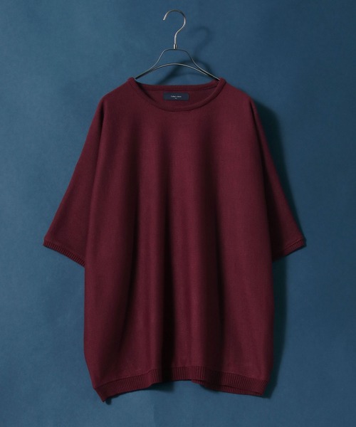 ANPAS（アンパス）の「Milan Rib Drape Dolman Knit Pullover/ミラノリブ ドレープ ドルマンスリーブ 5分袖 ニットプルオーバー（ニット/セーター・メンズ・チャコールグレー/ライトグレー/ブラック/ベージュ/パープル/ネイビー/ブラウン/ピンク/オレンジ/ブルー/グリーン/マスタード/ブラウン系その他/ナチュラル/ブルーグリーン/ワイン・M/L）」の15枚目の写真