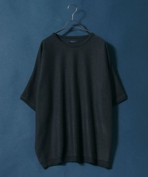 Milan Rib Drape Dolman Knit Pullover/ミラノリブ ドレープ ドルマンスリーブ 5分袖 ニットプルオーバー